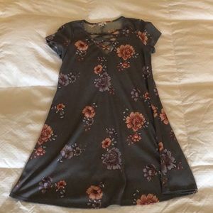 Grey floral dress